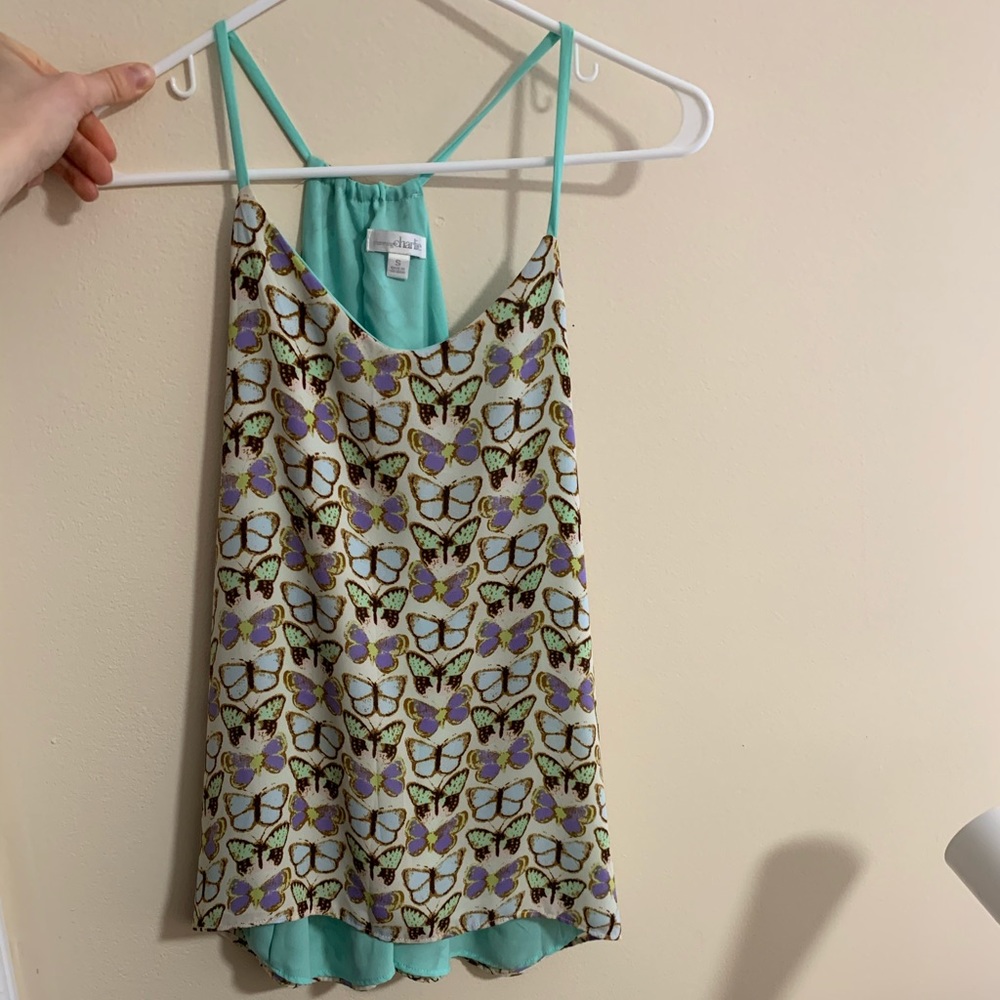 Charming Charlie butterfly blouse